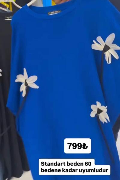 BAYAN STANDART BEDEN ELBİSE  Saks Mavisi