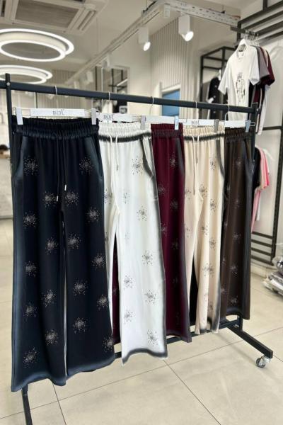 Bayan Taş Detaylı Pantolon Bordo