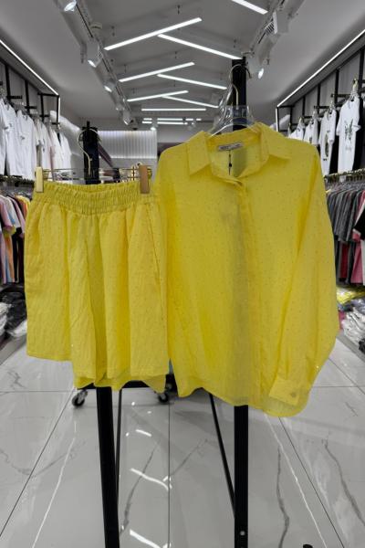 BAYAN TASARIM TAŞLI İKİLİ TAKIM  Sarı