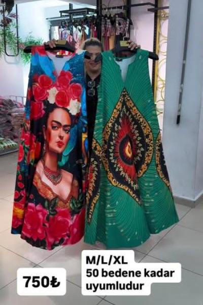 BAYAN TASARIM ELBİSE Yeşil