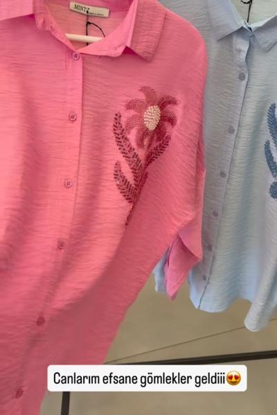 BAYAN TASARIM GÖMLEK  Pembe