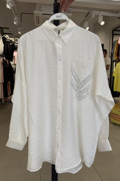 BAYAN TASARIM GÖMLEK  Beyaz