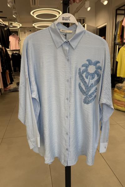 BAYAN TASARIM GÖMLEK  Mavi