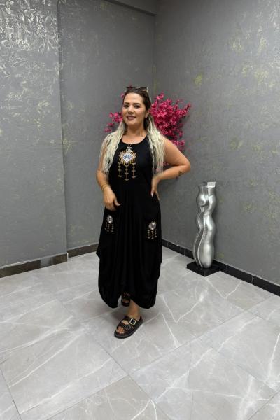 BAYAN TASARIM ELBİSE  Siyah