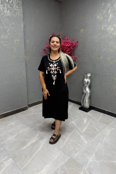 BAYAN TASARIM ELBİSE  Siyah