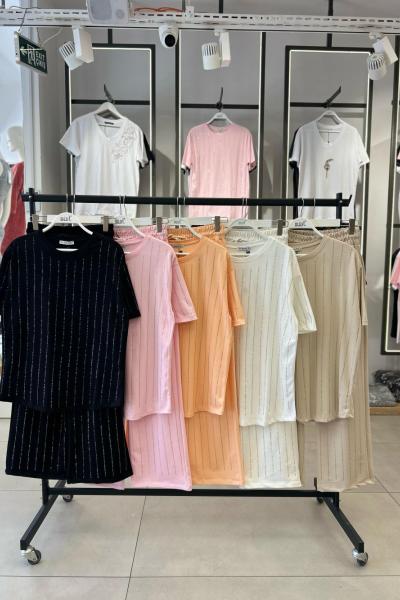 BAYAN UZUN TAŞLI TASARIM TAKIM  Siyah