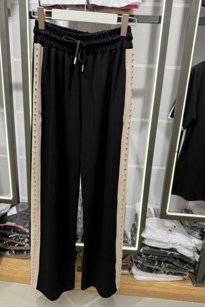 BAYAN YAN ZIMBALI ALT EŞOFMAN  Siyah