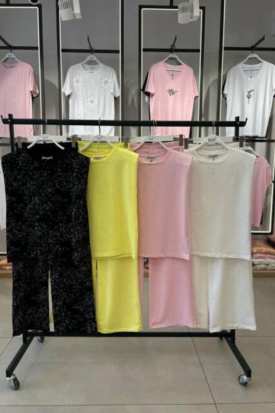 BAYAN YENİ TAŞLI TASARIM TAKIM Beyaz