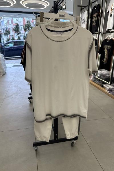 BAYAN YENŞ GELEN TAŞLI TAKIM Beyaz