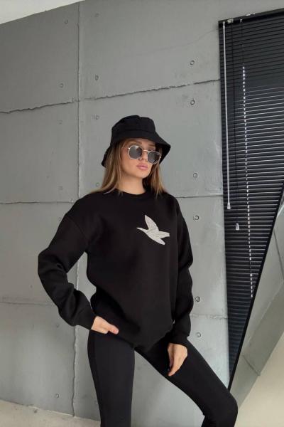 BEYMN ŞARDONLU SWEAT Siyah