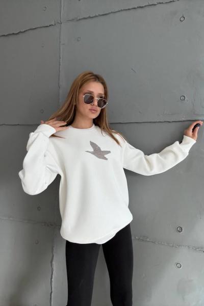 BEYMN ŞARDONLU SWEAT Beyaz