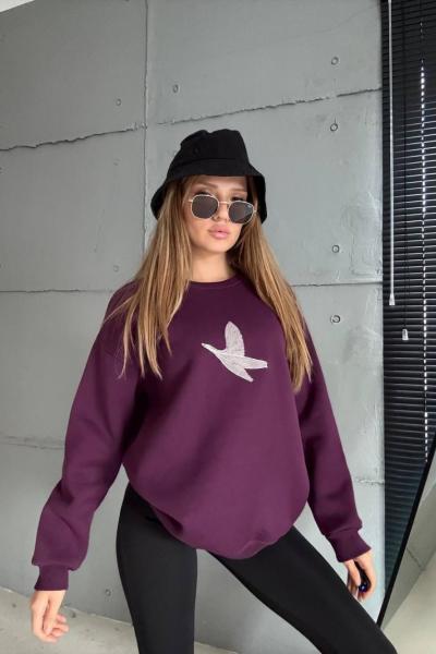 BEYMN ŞARDONLU SWEAT Mürdüm