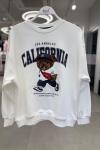 CALİFORNİA AYICIK DETAY ŞARDONSUZ SWEAT 65 CM  Beyaz