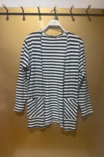 ÇİZGİLİ HIRKA Siyah