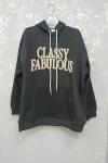 CLASSY FABULOUS YAZILI SWEAT  Siyah