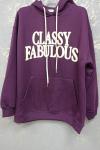 CLASSY FABULOUS YAZILI SWEAT  Mor