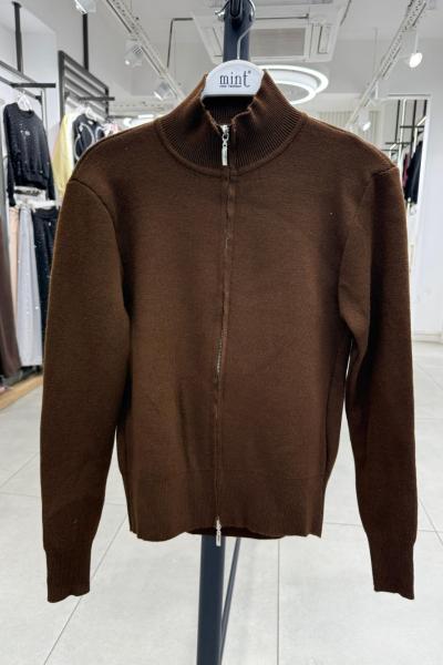 FERMUARLI TRİKO HIRKA Acı Kahve