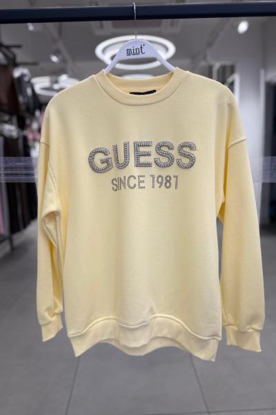 GES 1981 SİNCE TAŞLI ŞARDONSUZ SWEAT 65 CM  Sarı