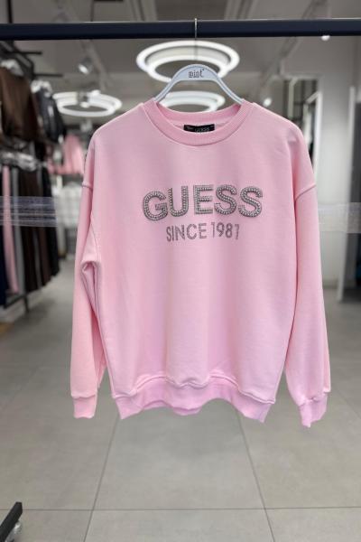 GES 1981 SİNCE TAŞLI ŞARDONSUZ SWEAT 65 CM  Pembe