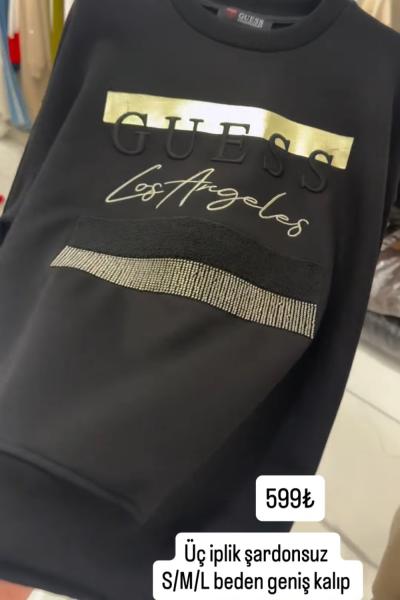 GES LOS ANGELES YAZILI SWEAT  Siyah