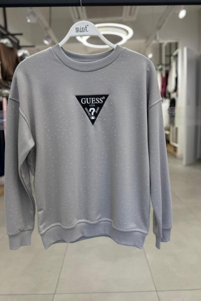 GES ÖN FULL TAŞLI ŞARDONSUZ SWEAT 65 CM  Gri