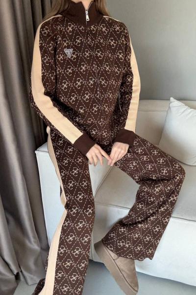 GES TRİKO FERMUARLI İKİLİ TAKIM  Kahverengi