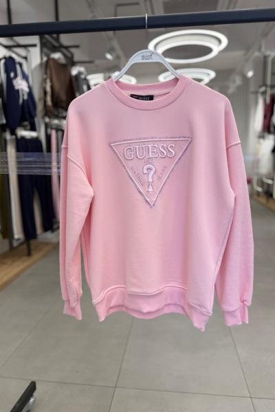 GES ÜÇGEN USA WASHED ŞARDONSUZ SWEAT 65 CM  Pembe