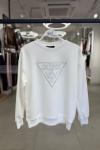 GES ÜÇGEN USA WASHED ŞARDONSUZ SWEAT 65 CM  Beyaz