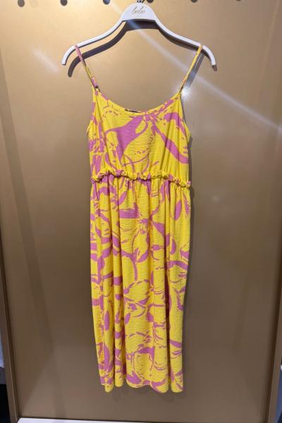 İP ASKILI desen elbise Sarı Lila