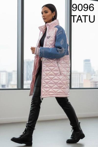 İthal tasarım mont Ekru Pembe