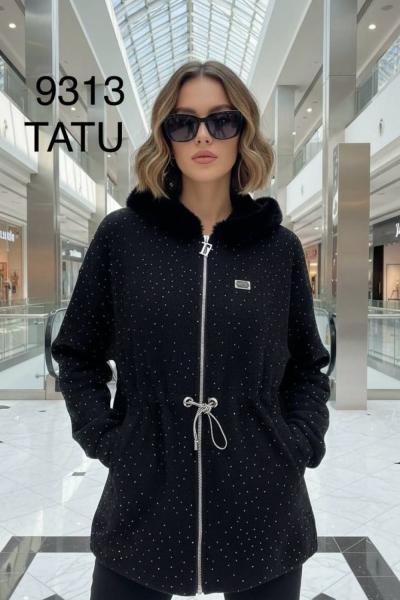 İTHAL YAKA KÜRT DETAY MONT Siyah