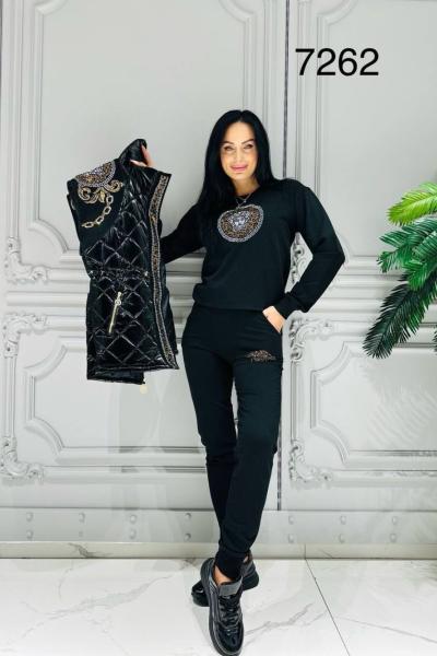 İthal Yelekli 3 Lü Takım  Siyah