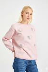 KALP DETAY ŞARDONLU SWEAT Pembe