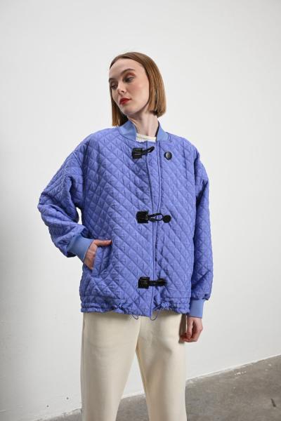 KAPİTONE DÜĞMELİ CEKET Mor