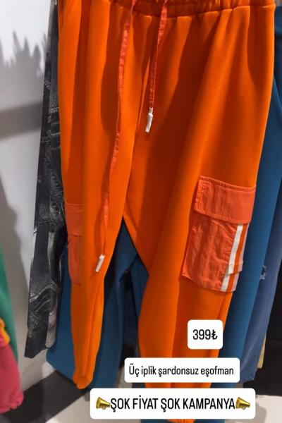 KARGO CEP DETAY EŞOFMAN ALTI Turuncu