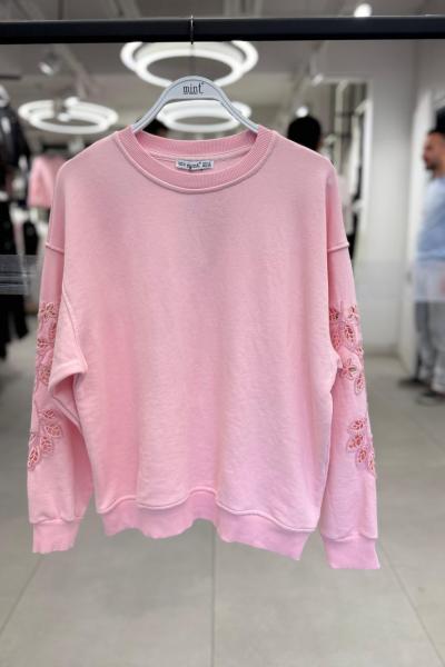 KOL  NAKIŞ İŞLEME ŞARDONSUZ SWEAT 65 CM  Pembe