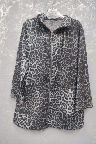 LEOPAR DESEN TRENÇKOT  Siyah