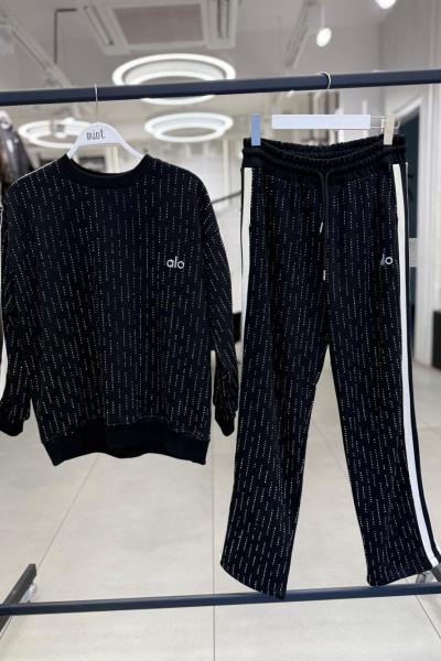 LO YAZILI FULL TAŞLI ŞARDONSUZ İKİLİ TAKIM  Siyah