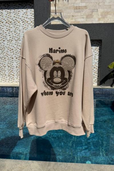 MARINE MCKY ŞARDONSUZ SWEAT 65 CM  Bej