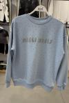 MI ÖN FUL TAŞLI ŞARDONSUZ SWEAT 65 CM Mavi
