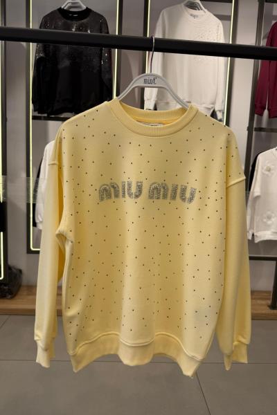 MI ÖN FUL TAŞLI ŞARDONSUZ SWEAT 65 CM Sarı