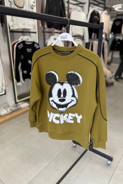 MCK YAZILI SWEAT 65 SANTİM  Yağ Yeşili