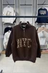 NYC yazılı üç iplik içi şardonlu Sweatshirt Acı Kahve