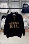 NYC yazılı üç iplik içi şardonlu Sweatshirt Siyah