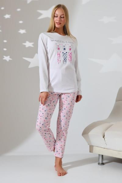 Open End Süprem Penye Pijama Takımı Pembe