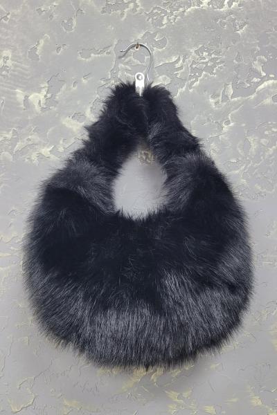 PELUŞ BAGET ÇANTA Siyah