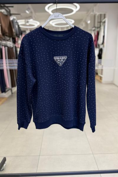 PR ÖN FULL TAŞLI ŞARDONSUZ SWEAT 65 CM  Lacivert