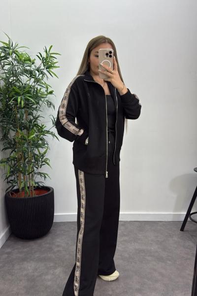 ŞARDONLU GES FERMUARLI İKİLİ TAKIM  Siyah