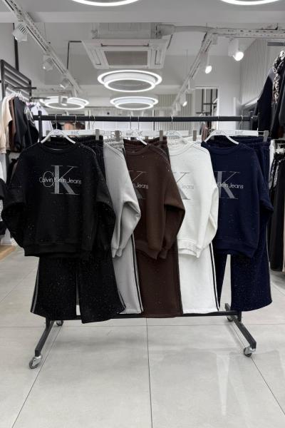 ŞARDONLU CKA ŞERİT DETAY İKİLİ TAKIM  Lacivert