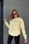 ŞARDONLU MI MI TAŞLI SWEAT  Sarı